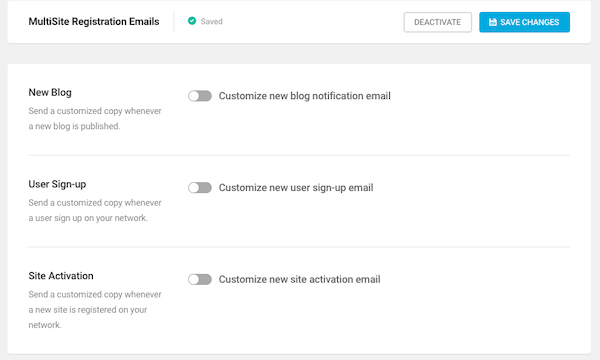 this Multisite feature enables you to give your site users email notifications