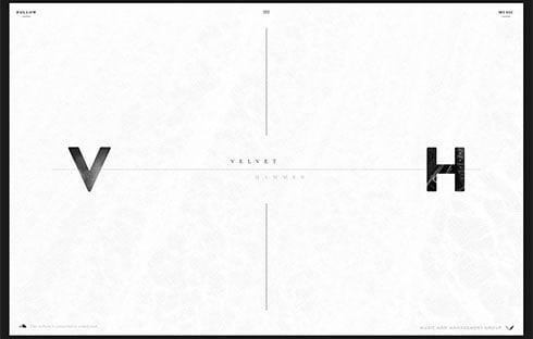 The Velvet Hammer website is stunning and minimalist.