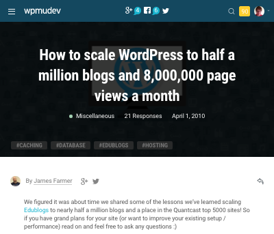 We had to do some serious work scaling WordPress Multisite for Edublogs