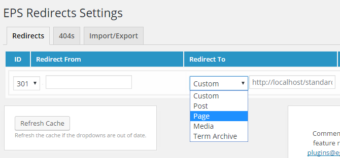 eps plugin drop down menu