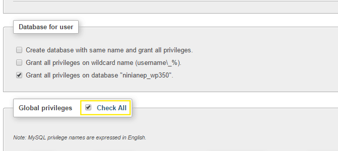 The create new user page