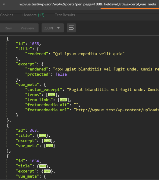 retrieve specific fields rest api