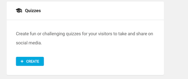 Select the create quiz button