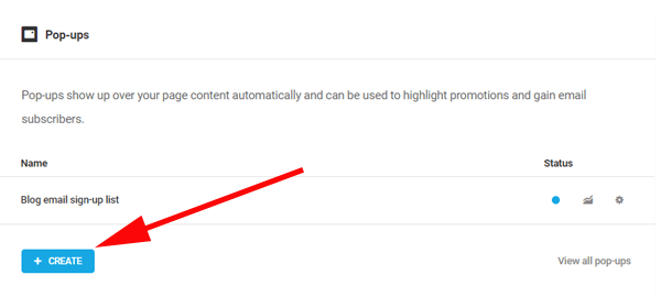 Showing the button you need to click to create a pop-up