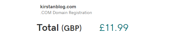 Showing domain from GoDaddy at $14.21