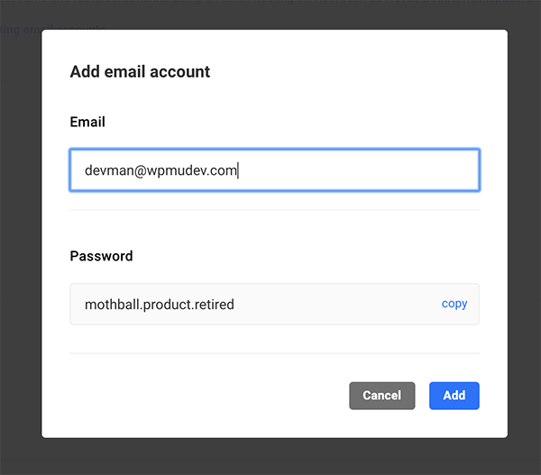 Add a new email.