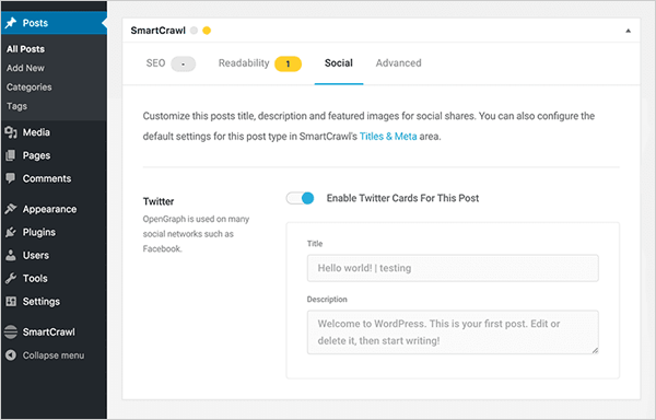 SmartCrawl WordPress SEO plugin.