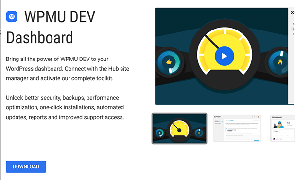 WPMU DEV Dashboard plugin download.