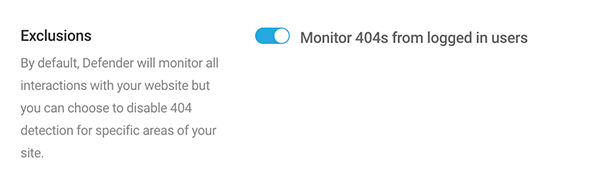 Click to monitor 404s from logged in users.