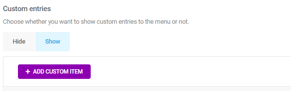 Screenshot of the option to add a custom admin bar item.