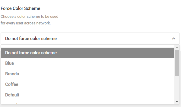 Screenshot of the force colour scheme option