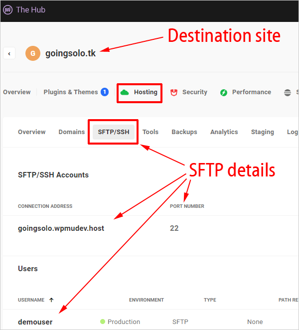 The Hub - Hosting - SFTP