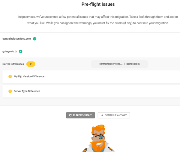 Shipper API Migration - Pre-flight Issues modal window