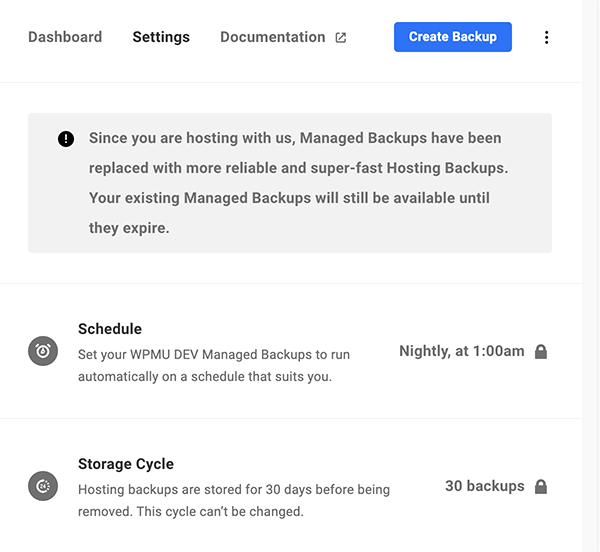 Where you create a backup.