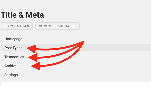 Titles & meta categories.