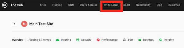 The white label tab.