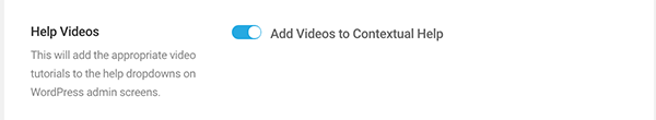 Where you add videos to contextual help area.