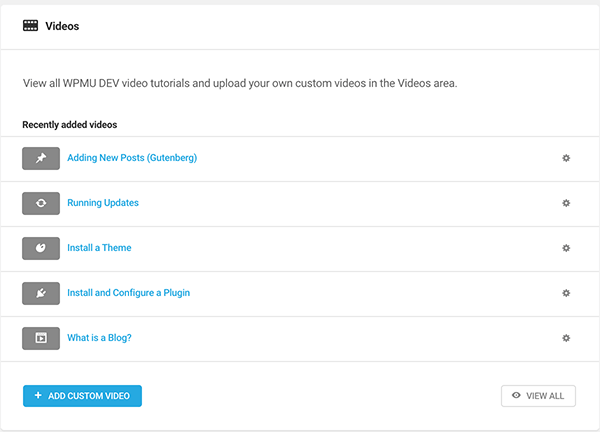 Where you access videos.