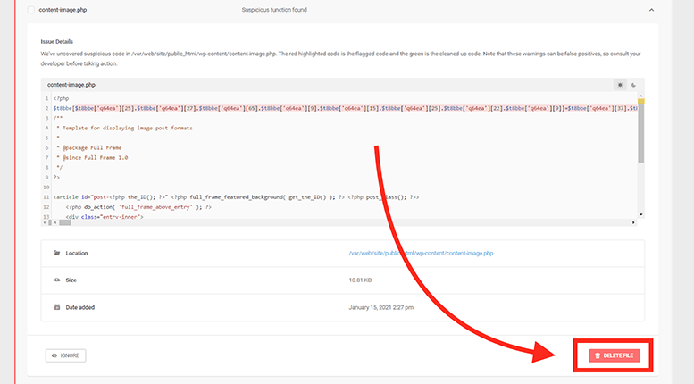 suspicious code in Defender.