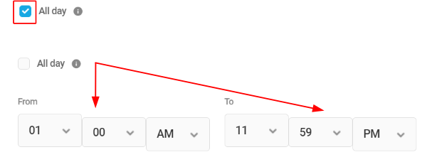 Active on time set