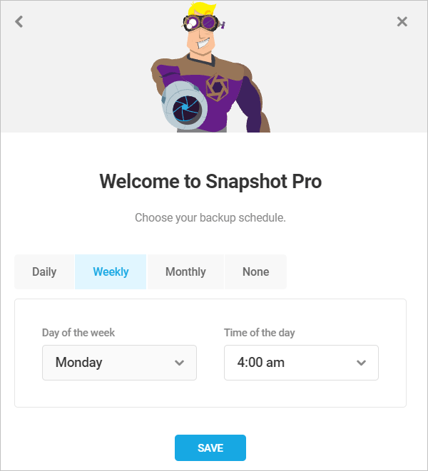 Snapshot backup schedules