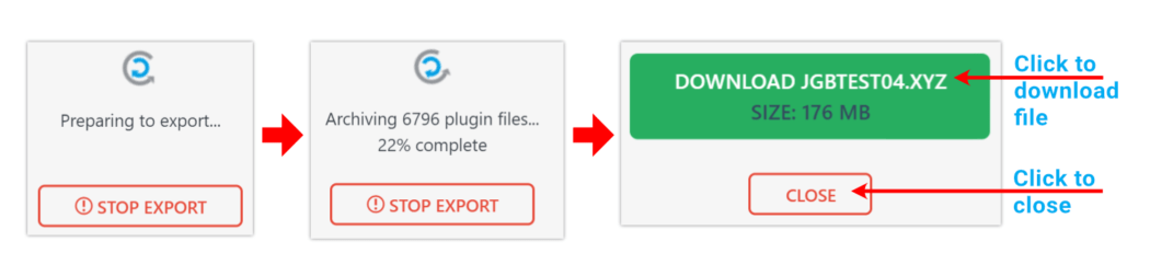 All-in-one export process