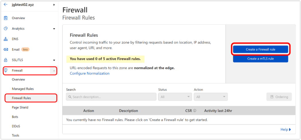 Cloudflare firewall rules