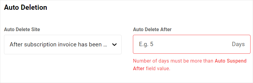 Hosting Reseller - Auto Deletion