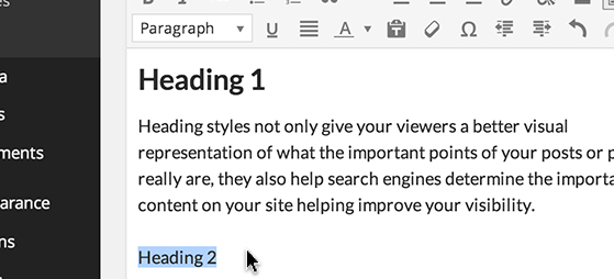 Highlight the text you want to style.