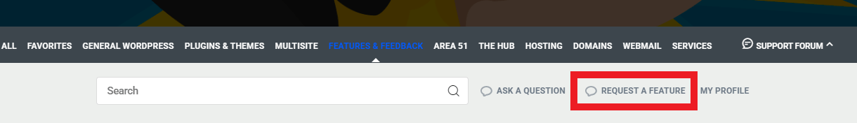 Features & Feedback forum request link
