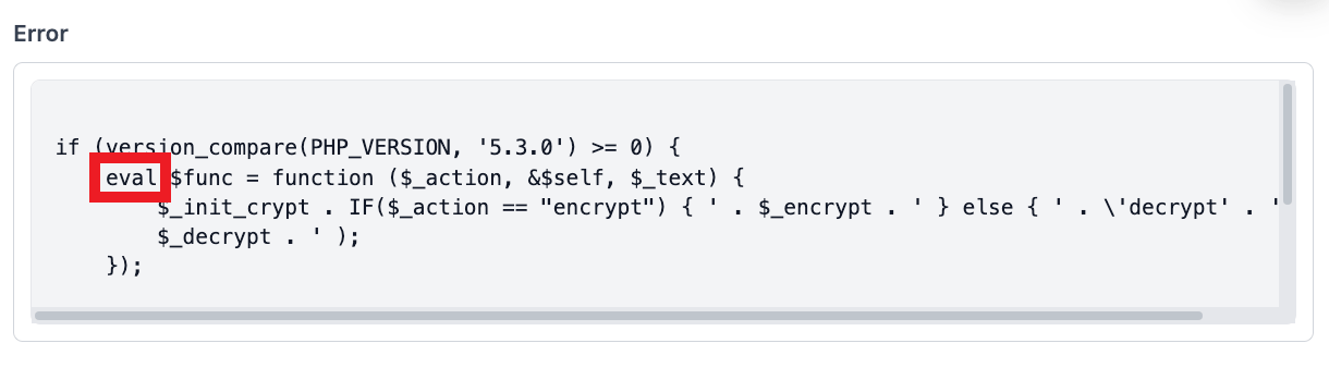 Function flagged as suspicious in Defender security scanning