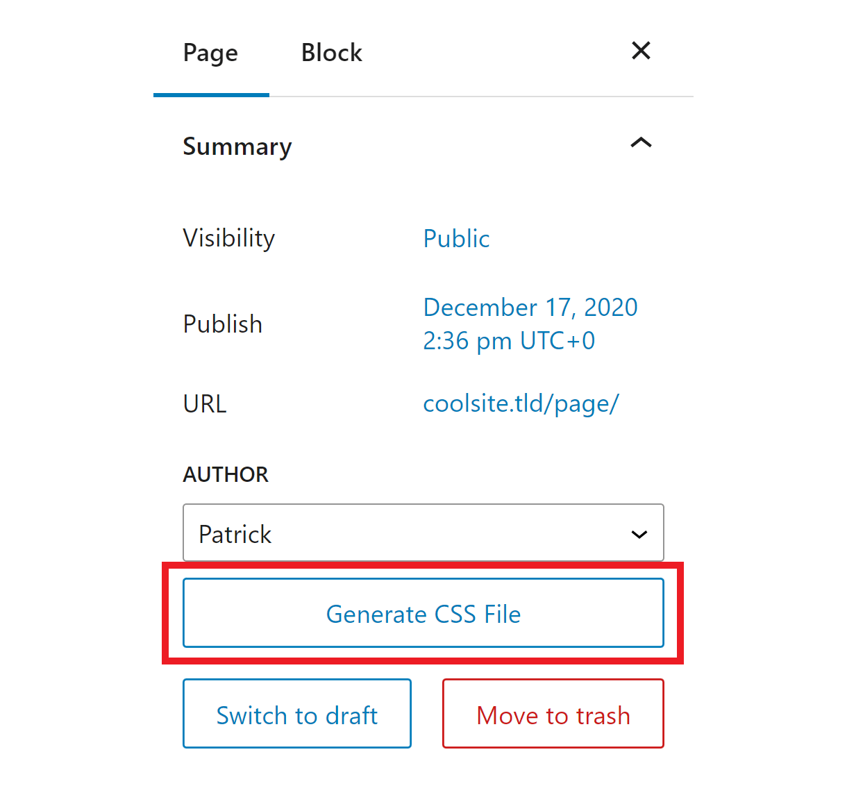 Generate critical CSS in Gutenberg editor