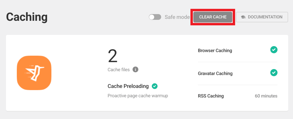 Clear cache