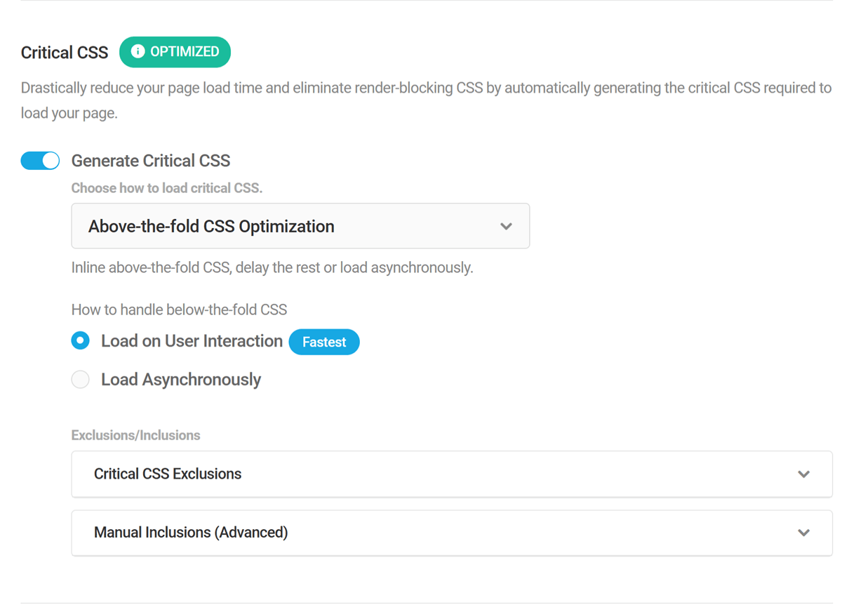 critical css above the fold