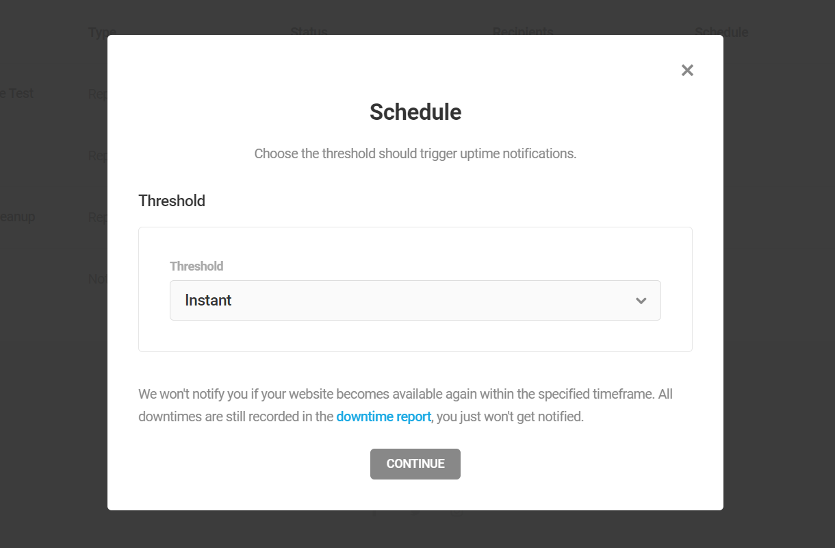 Configure Uptime notifications in Hummingbird