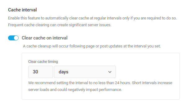 Enable clear cache on interval
