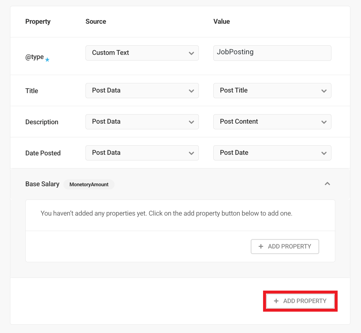 Adding a child property