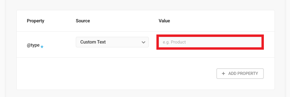 Add the schema type value