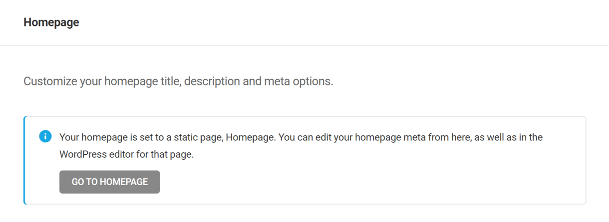 static homepage