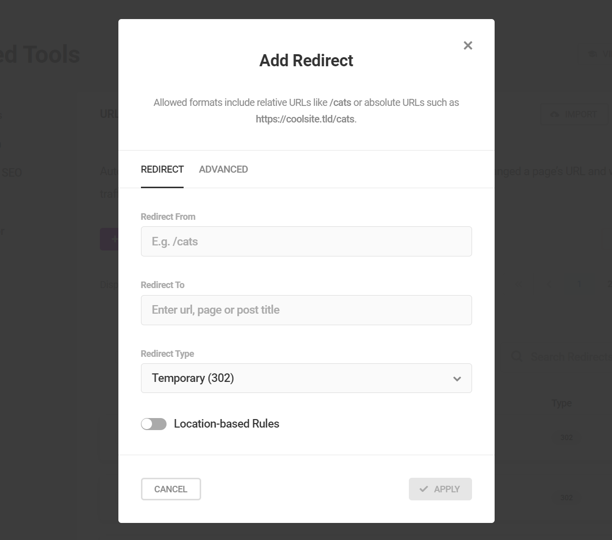 Add a redirect in SmartCrawl
