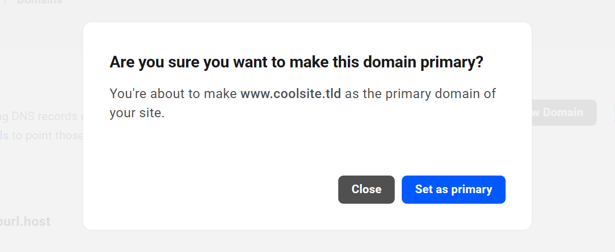 Set a domain as primary