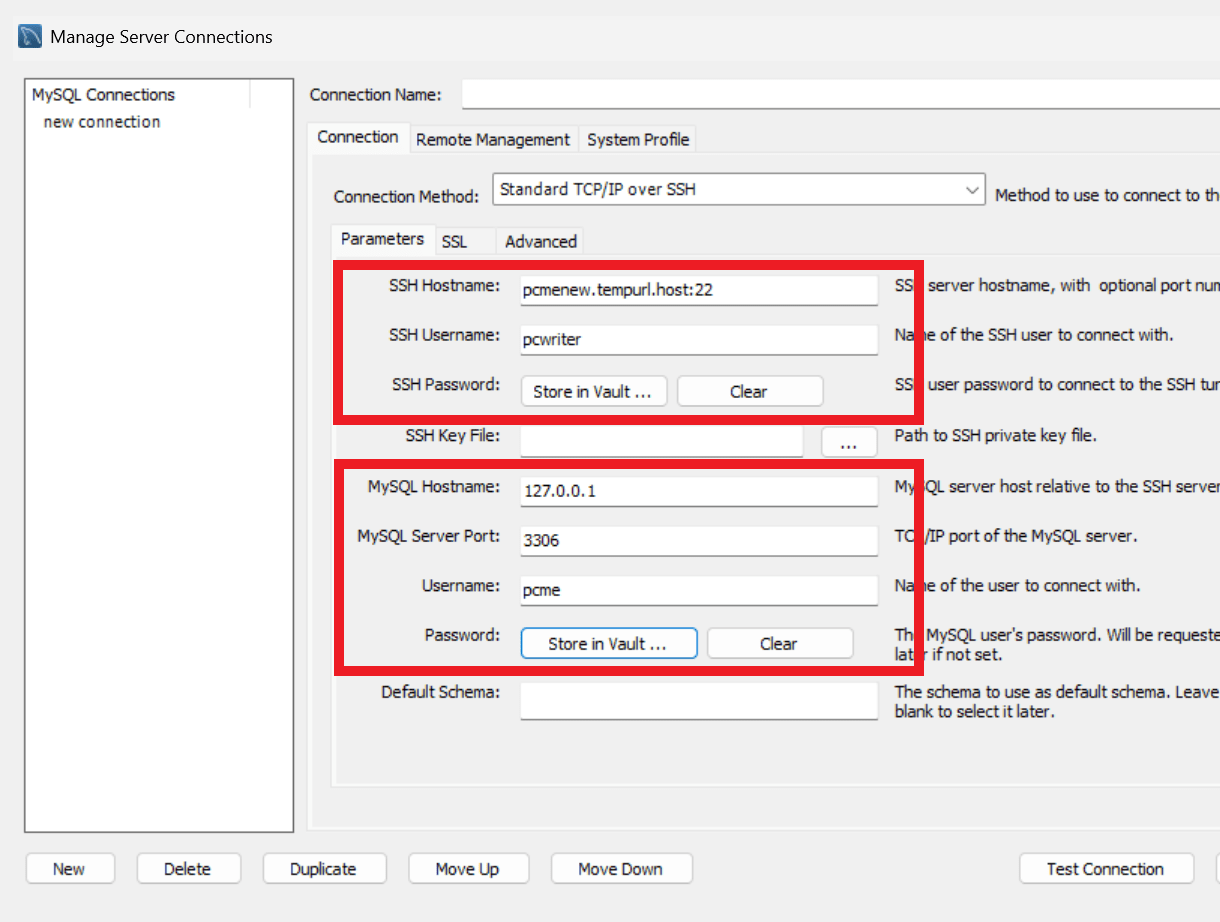 Creating an SSH tunnel with MySQL Workbench