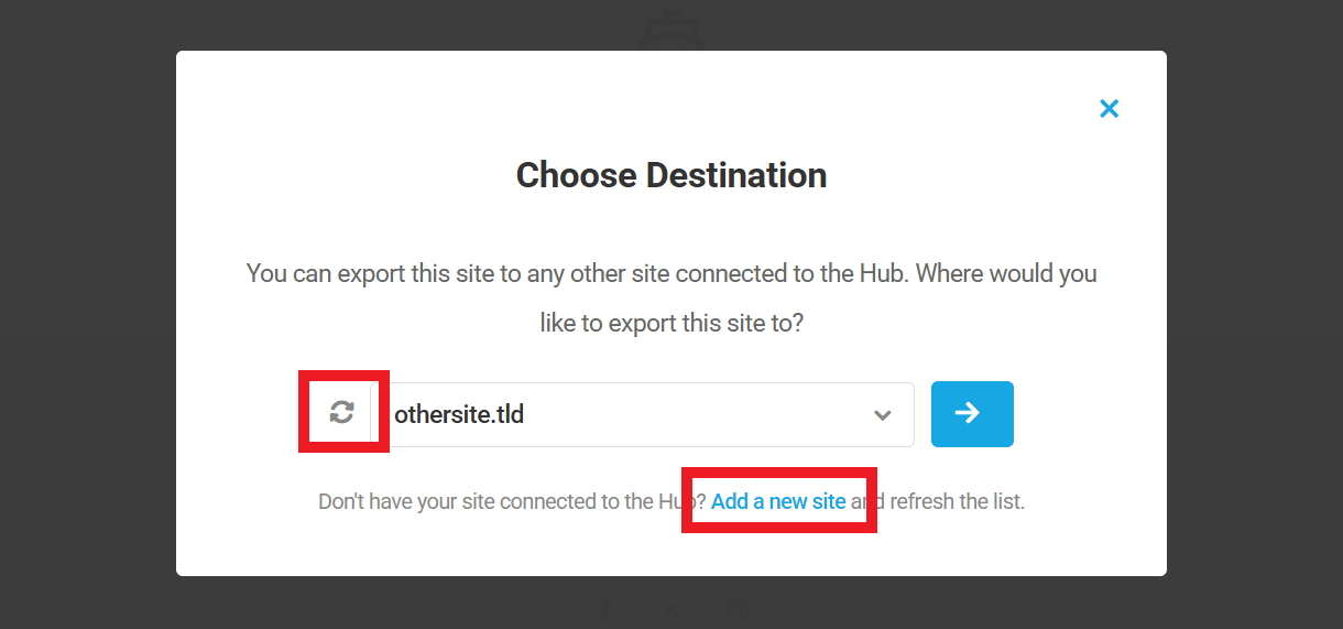 Refresh list of connected sites in Shipper