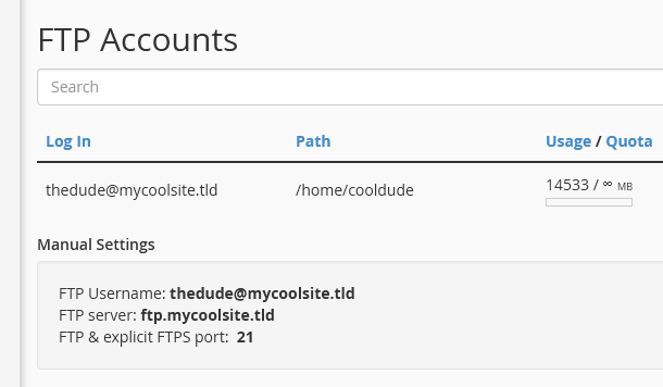 Example FTP user path
