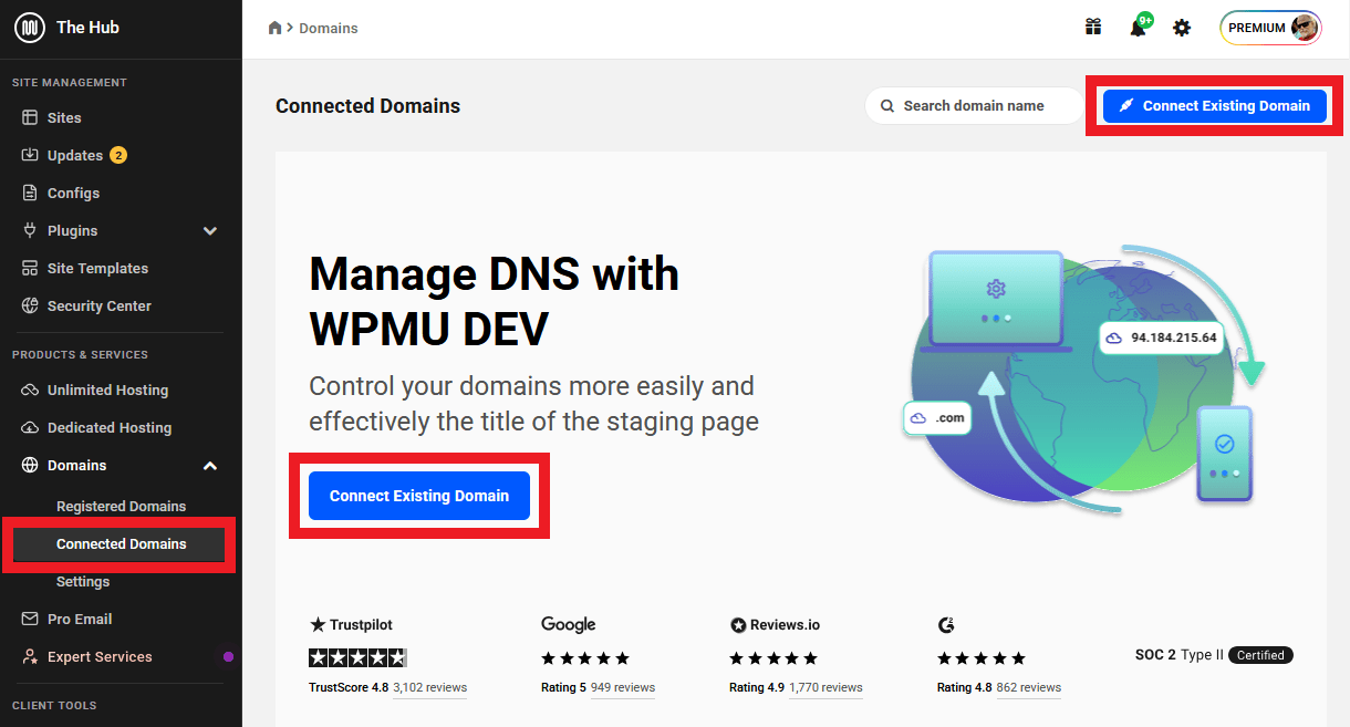 Connect a new domain to the Hub