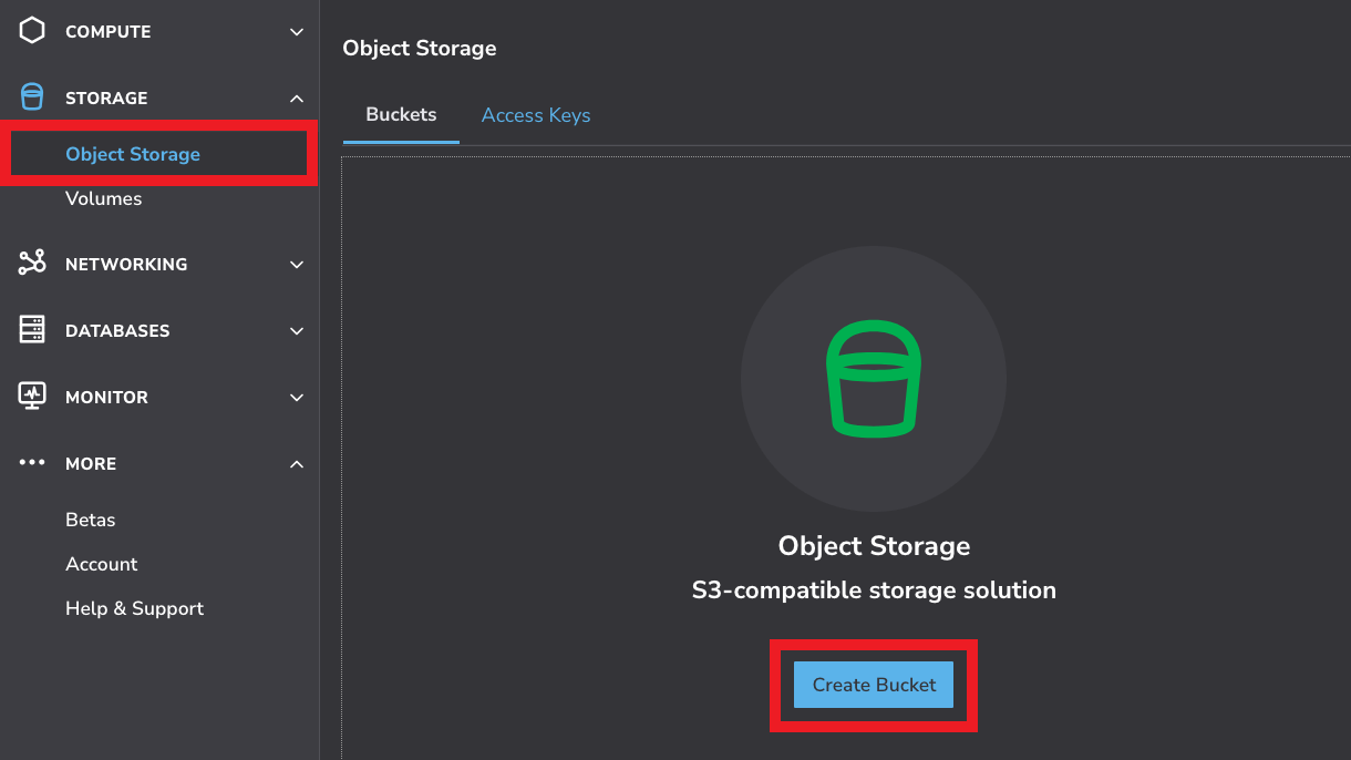 Create Linode bucket