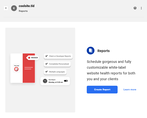 Hub 2.0 Reports activate screen