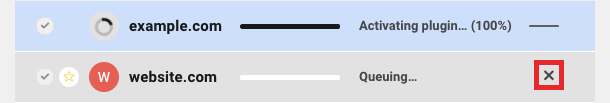Cancel queued plugin installation