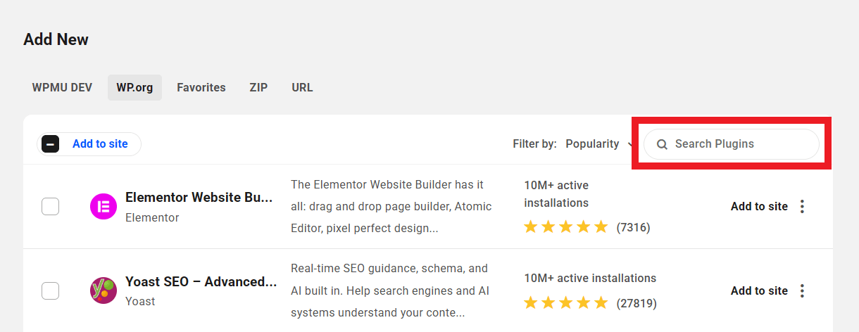 Search plugins in the Hub