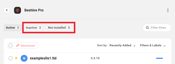 inactive not installed tabs
